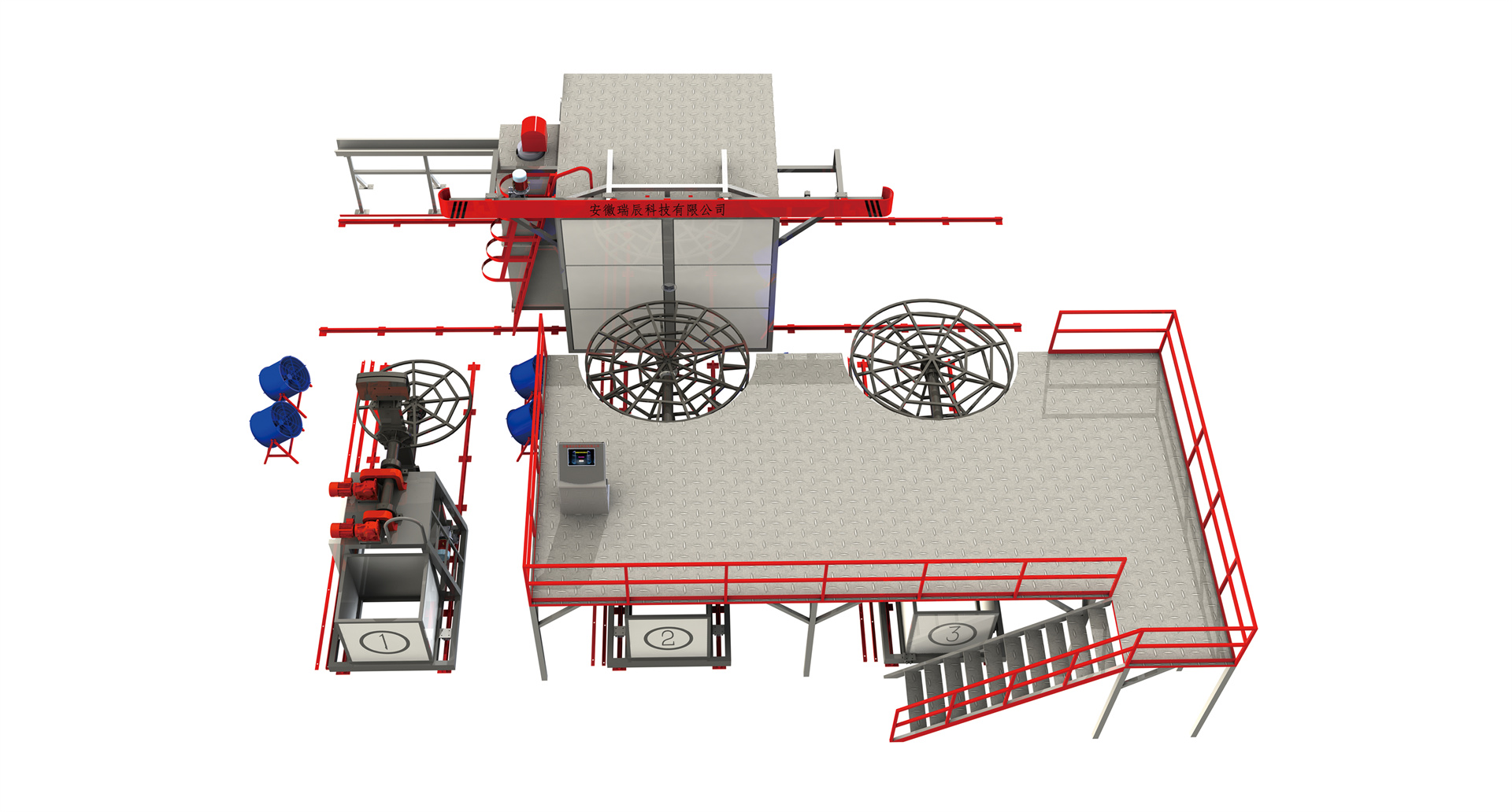 Oven mobile shuttle rotational molding machine
